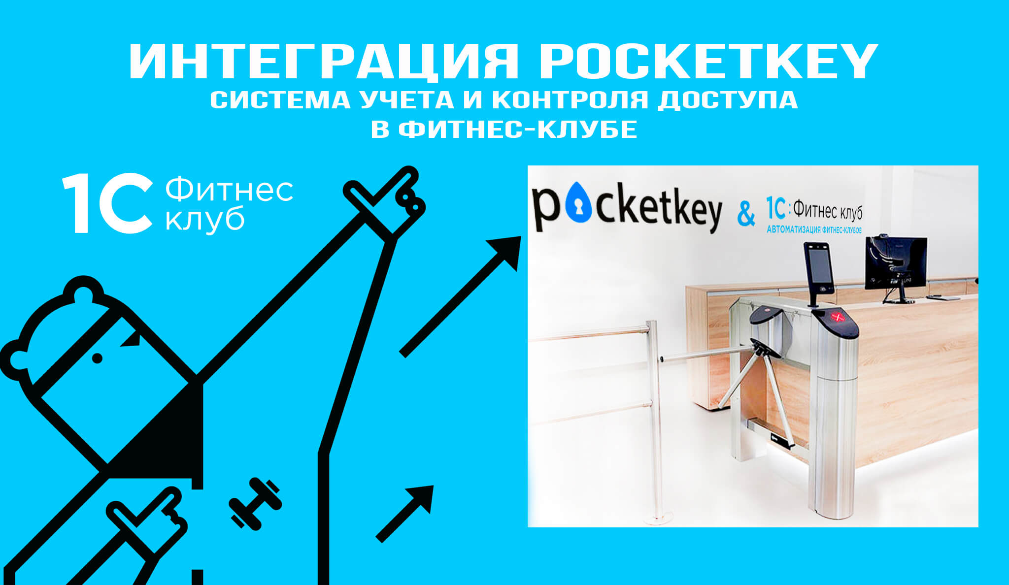 Контроль доступа с интеграцией PocketKey и 1С:Фитнес клуб